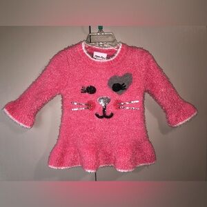 Kitty Cat Sequin SOFT Ruffled Sweater 18 Months